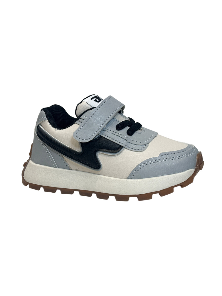 Zapatos Con un Velcro - Gris 