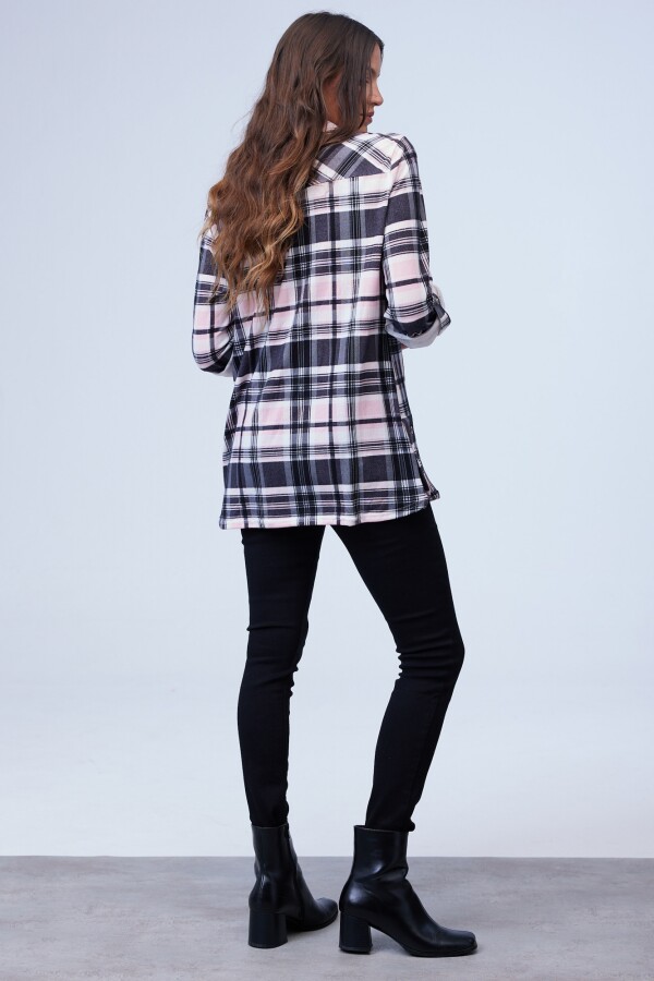 Camisa Soft Cuadros NEGRO/ROSA