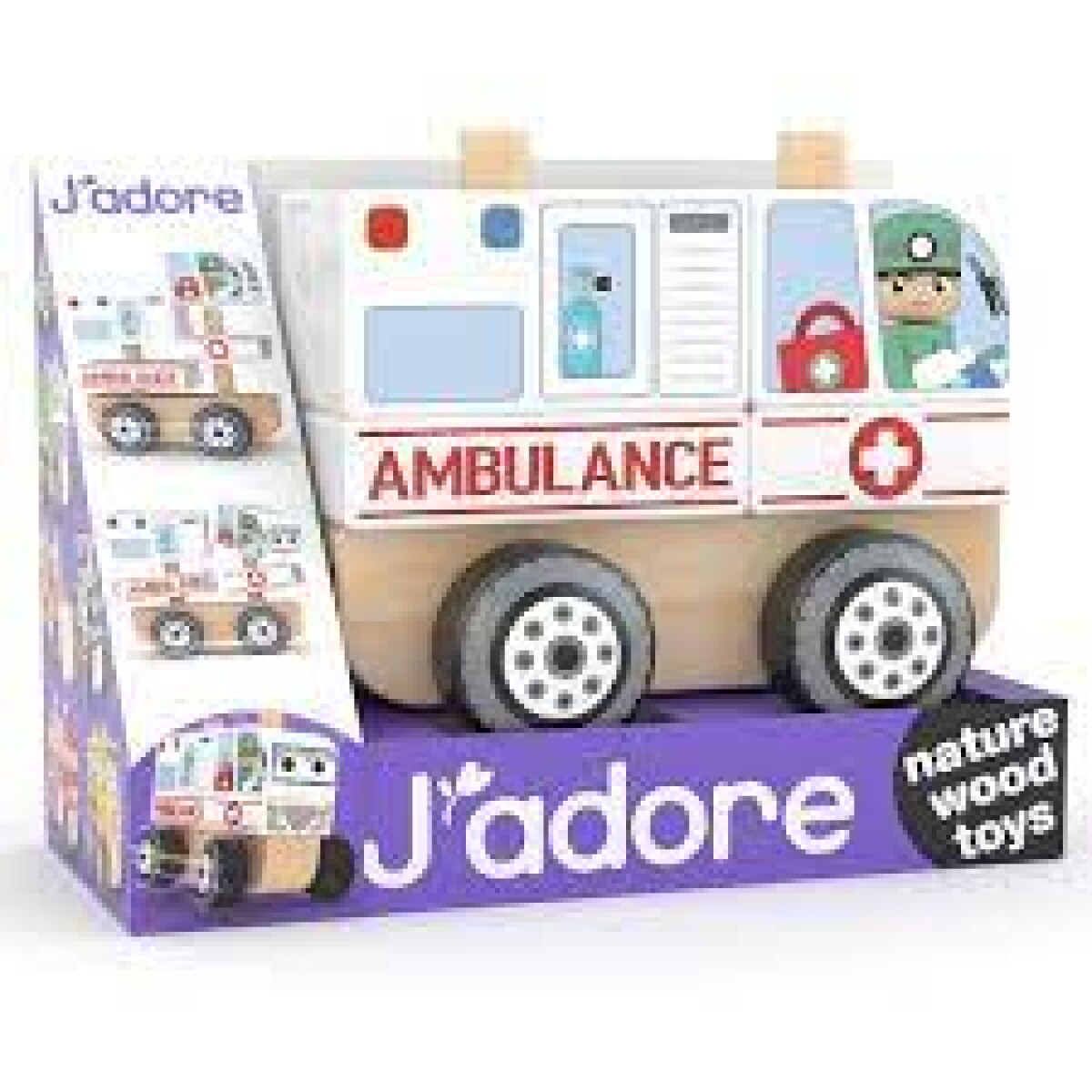 Vehiculo Ambulancia Jadore Infantil De Madera Arrastre 