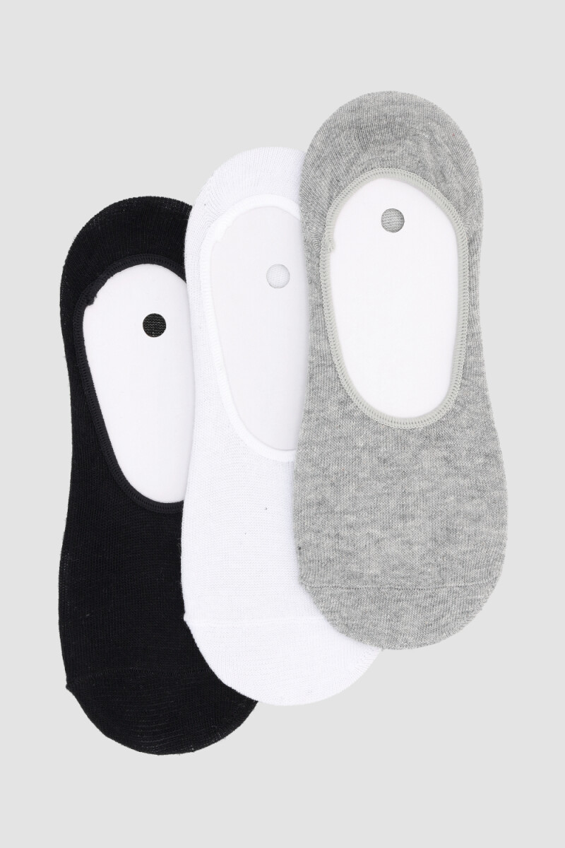 Pack x 3 medias invisible algodón en colores lisos Variante 41