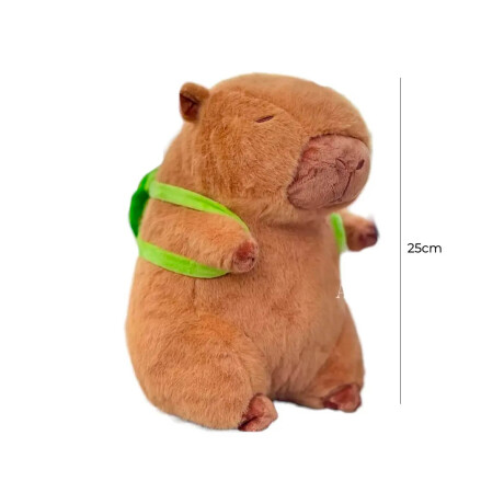 Peluche Capibara Con Mochila Felpa Carpincho Real Peluche Capibara Con Mochila Felpa Carpincho Real