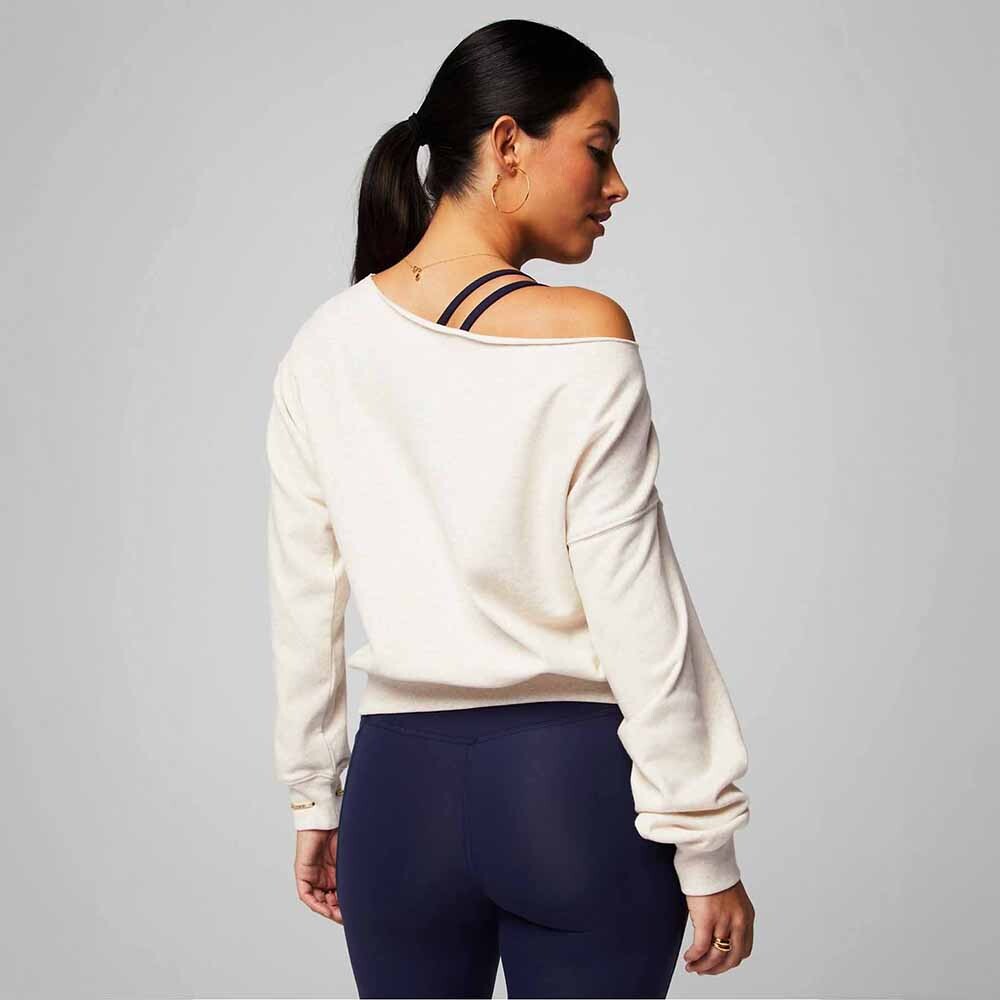 Polera Year Round Terry Off Shoulder Sweatshirt Mujer Bone Heather