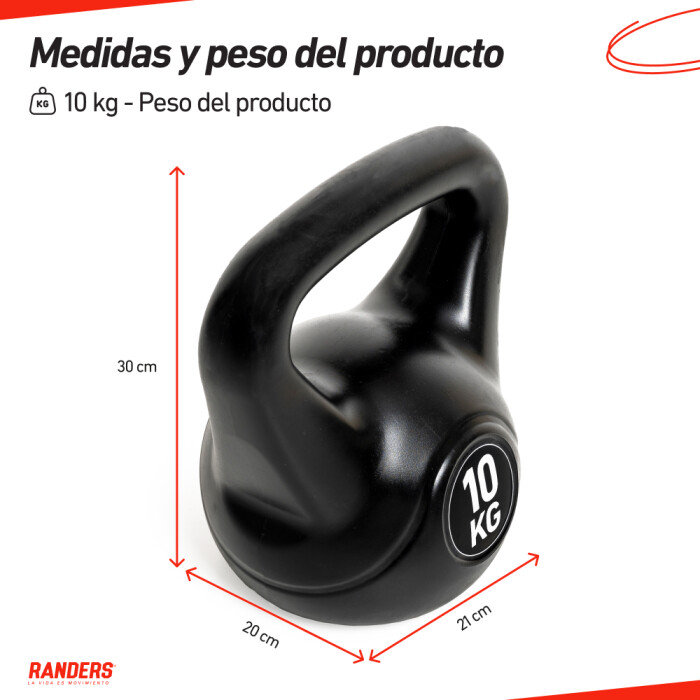 Pesa Rusa Kettlebell 10KG Recubierta PVC - Randers Pesa Rusa Kettlebell 10KG Recubierta PVC - Randers