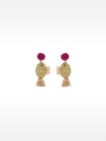 Pendientes De Pez De Rafia multicolor