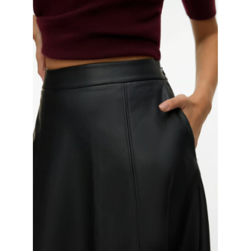 VMOLIVE HW COATED ANKLE SKIRT PRM BLACK