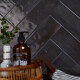 CERAMICA REVESTIMIENTO VILLAGE BRILLO NEGRO 10X40 CM GAMAS DE NEGRO