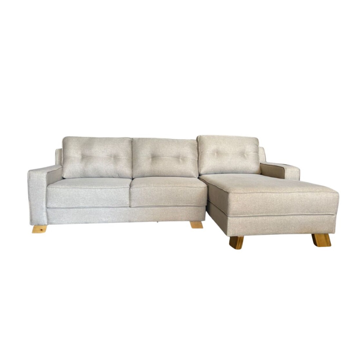 Juego Living esquinero EROS Tipo Chaise Beige Tostado Derecho 