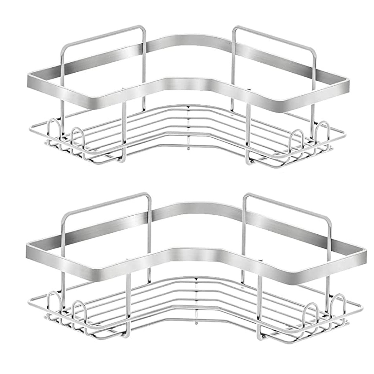 Estantes Esquinero Adhesivo Set X2 Organizador Baño Ducha Plateado 
