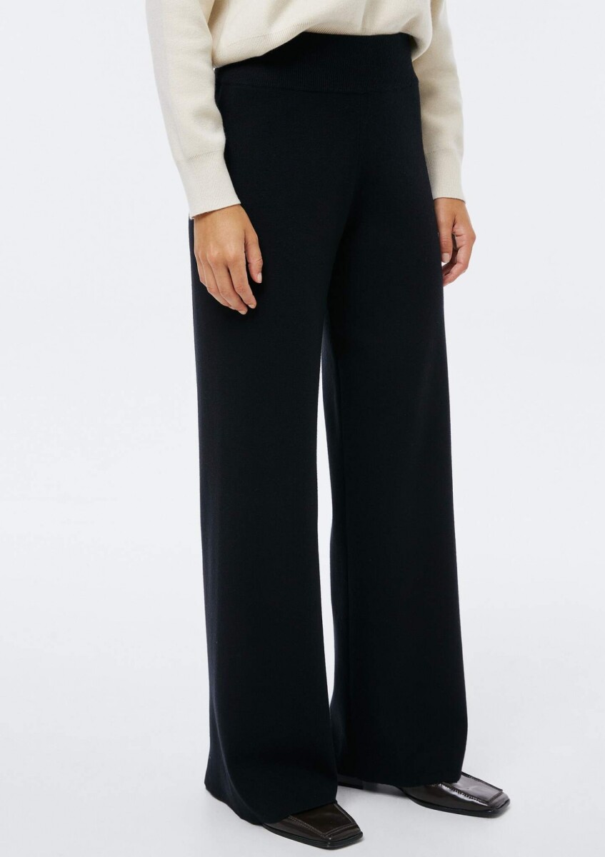 PANTALONES DE PUNTO DE PIERNA RECTA - NEGRO 