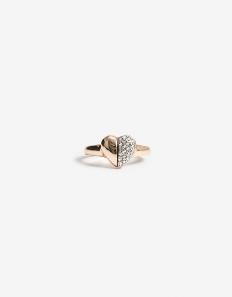 Anillos Chicos Metal Anillo Corazón Metal Biplating - Dorado