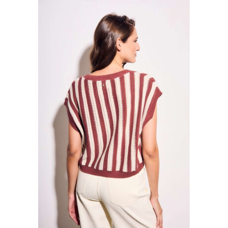 Chaleco Rayado Bordeaux