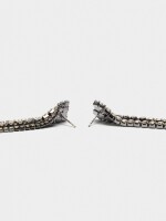Pendientes Largos De Cadenas Con Cristales plateado