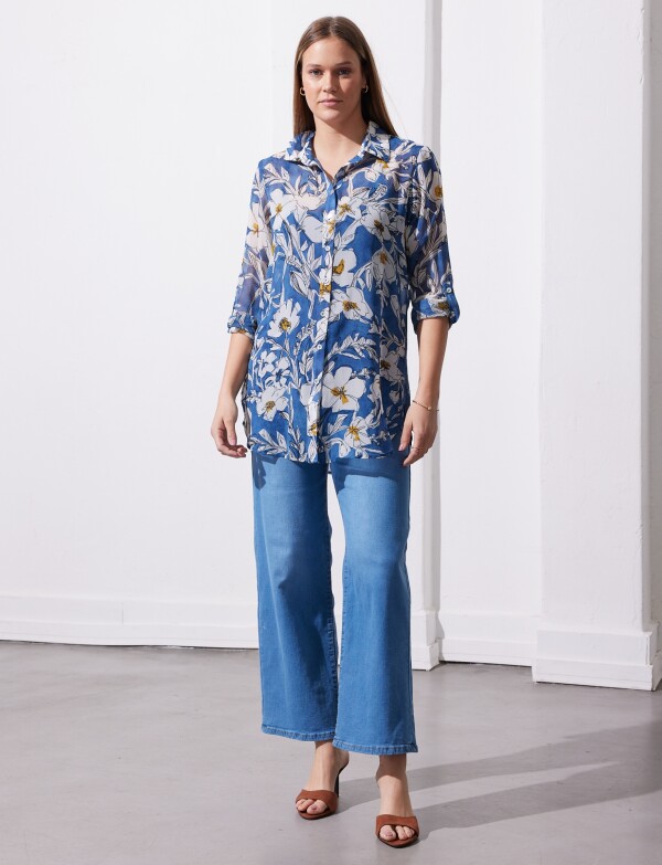 Camisola 2 Pcs Flores AZUL/MULTI