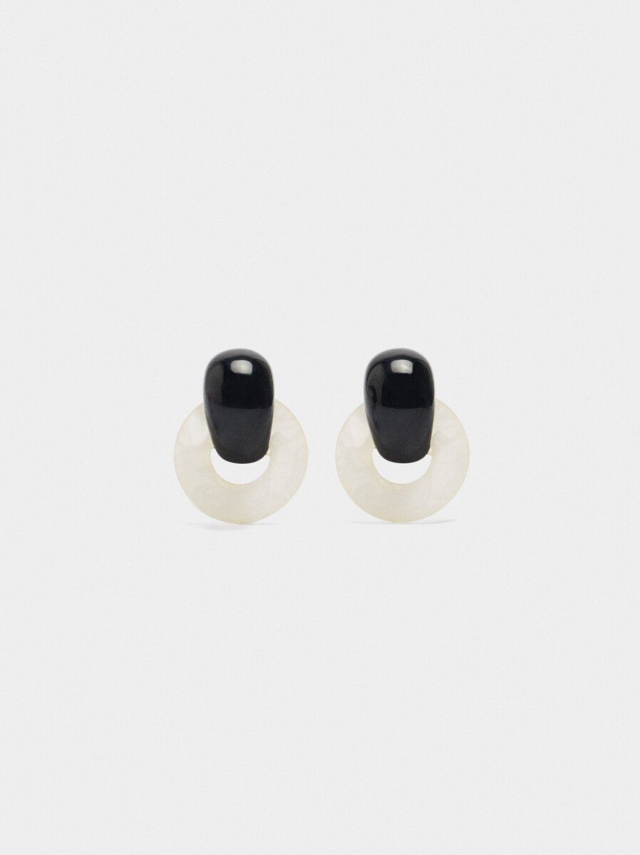 Pendientes Redondos De Efecto Piedra - multicolor 