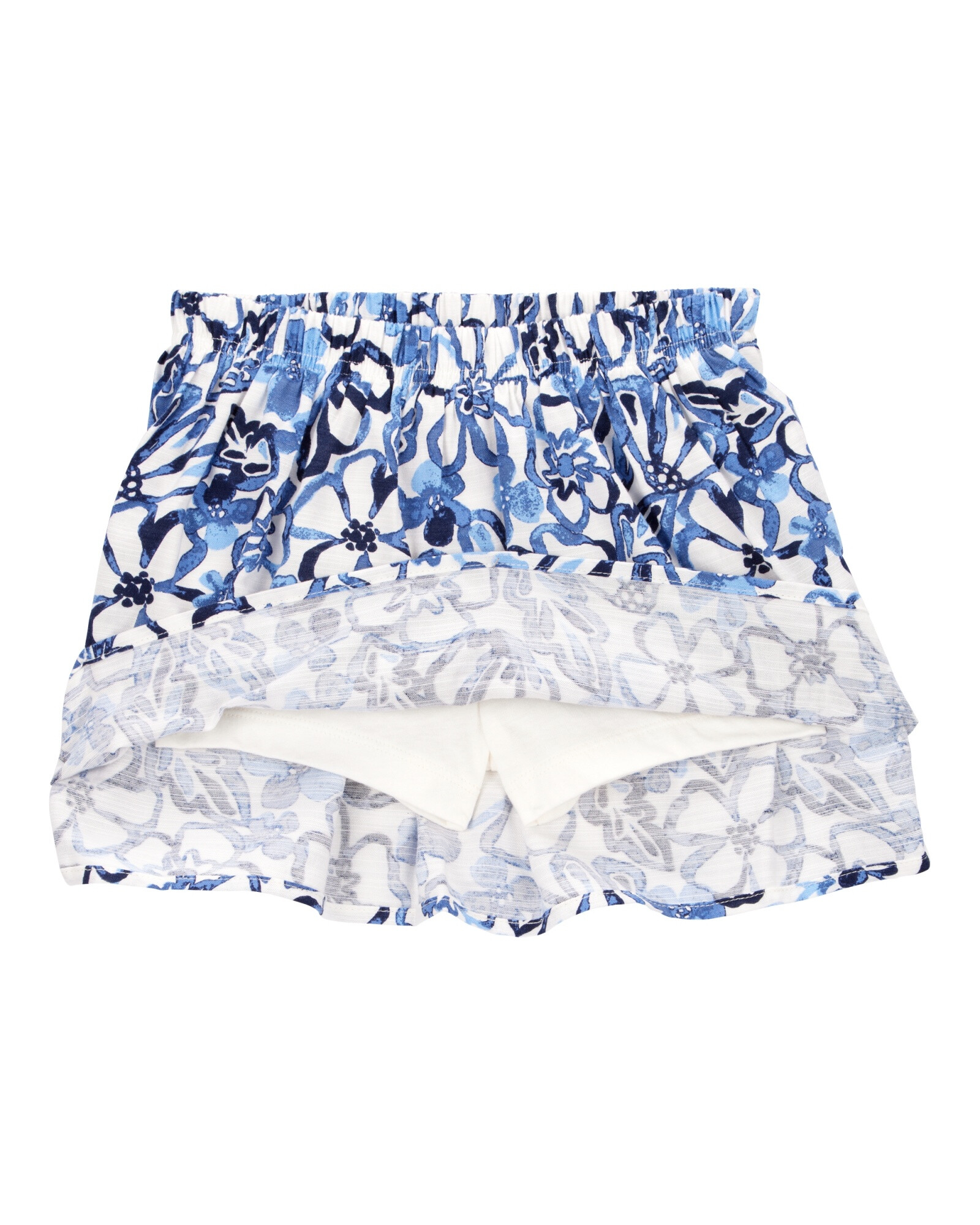 Pollera short de viscosa, diseño floral Pollera short de viscosa, diseño floral