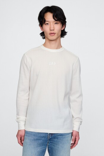 Remera Logo Gap Manga Larga New Off White