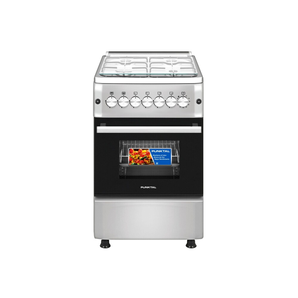 COCINA INOX 4 GAS HORNO 56 LTS. GAS -ENCENDIDO acero inoxidable