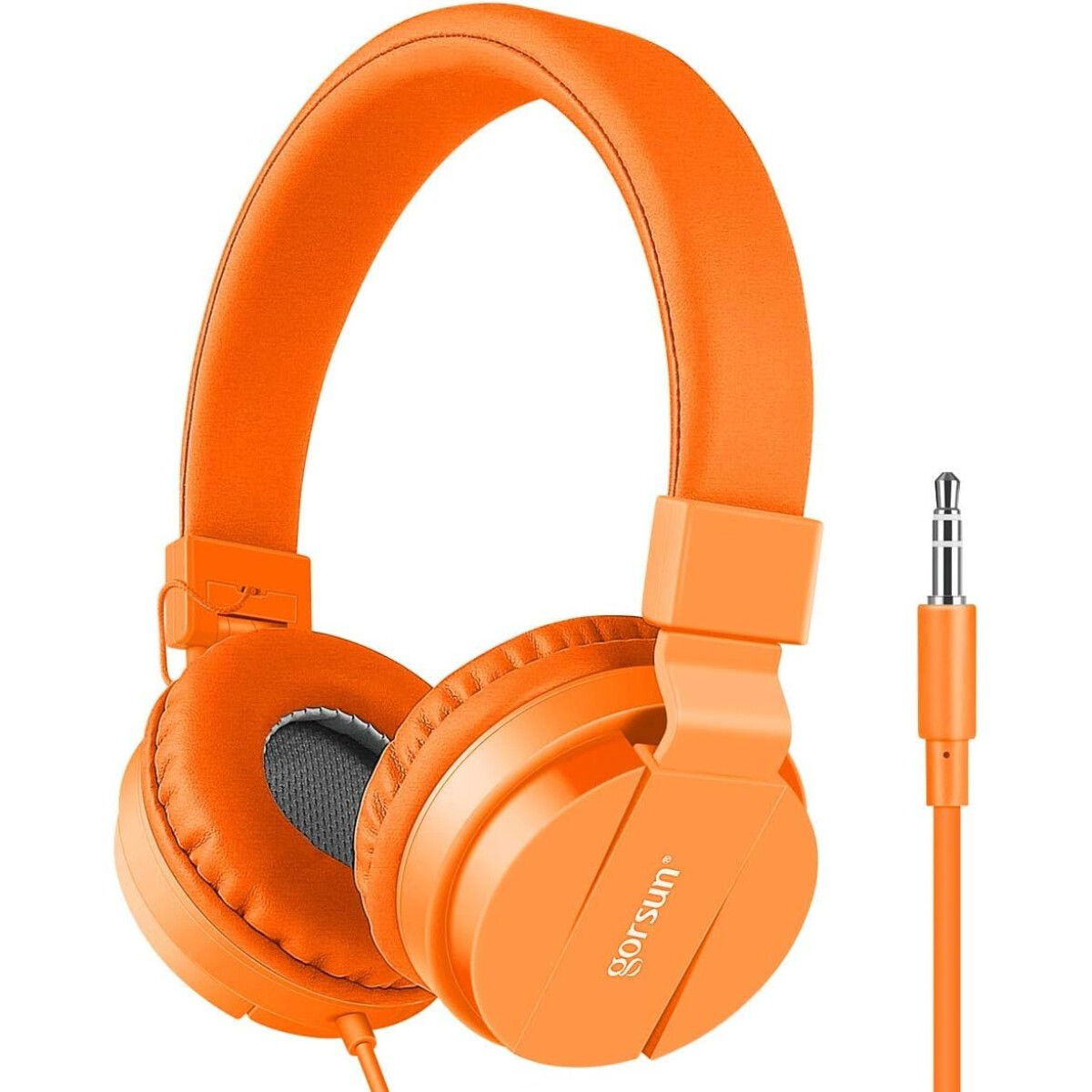Auricular Stereo Cableado Vincha Plegable Gorsun 778 - Color Variante Anaranjado 