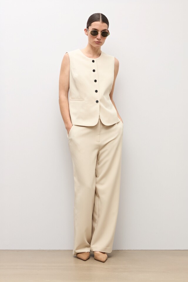 Chaleco sastrero beige claro