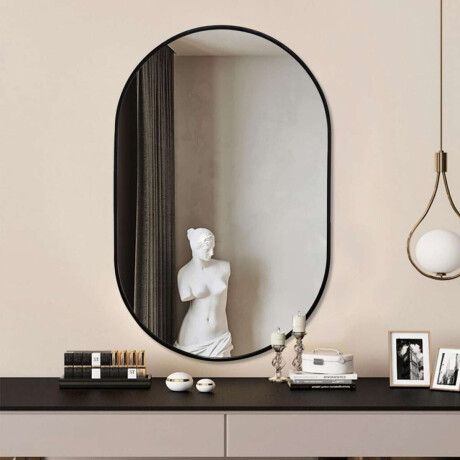 Espejo ovalado de pared Negro