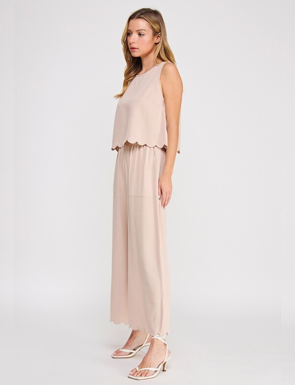 Pantalon Lino Festoneado BEIGE