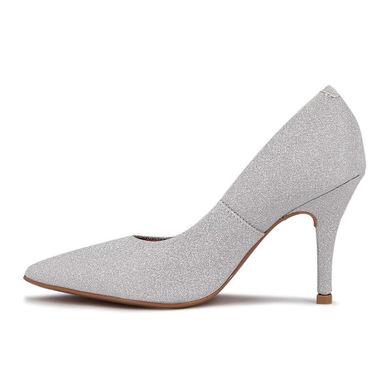 Zapato Vizzano Mujer Taco 9cm Gliter Plata