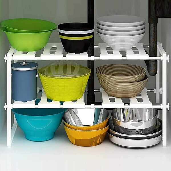 Organizador Estante Bajo Mesada Cocina 2 Niveles Calidad Organizador Estante Bajo Mesada Cocina 2 Niveles Calidad