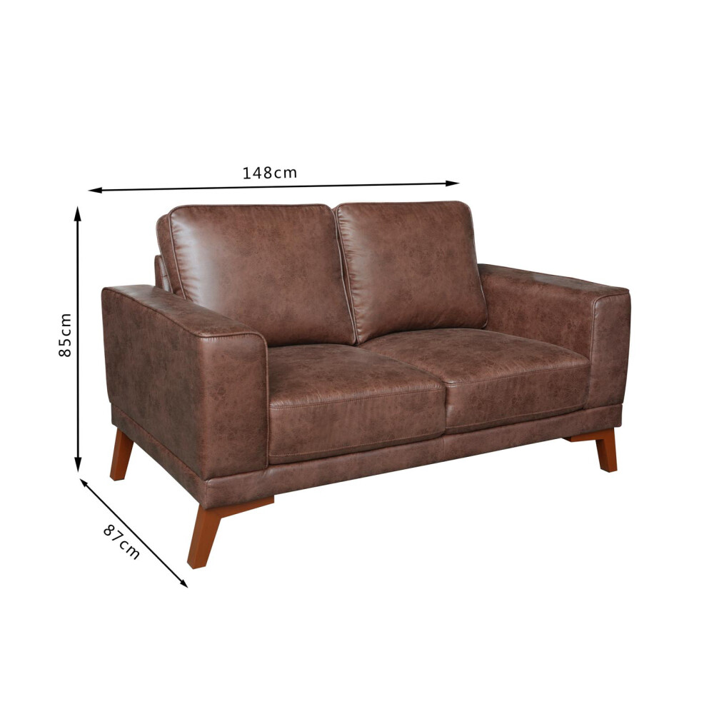 SOFÁ 2 CUERPOS TELA MARRON VALLE TABACO