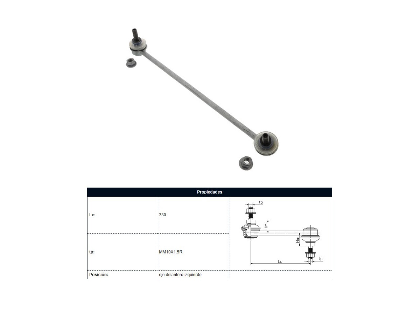 Bieleta Citroen C-Elysee, Peug 301/207 11-25 Izq 