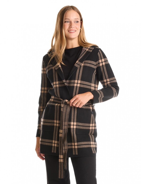 Cardigan Capucha NEGRO/BEIGE