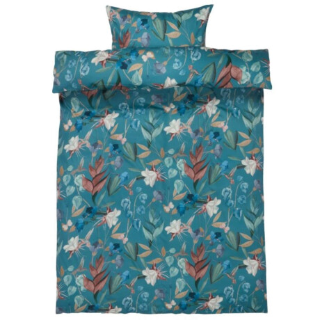 Juego funda nórdica BERTHA satén 155x220 azul Azul