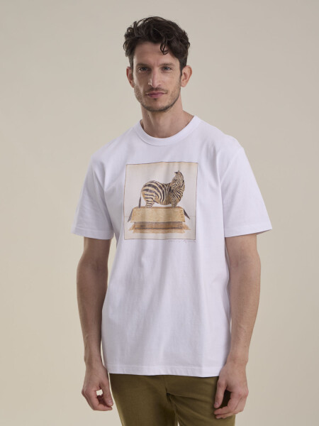 T-SHIRT ESTAMPA CEBRA BLANCO