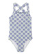 Bañador Estampado De Cuadros Azul