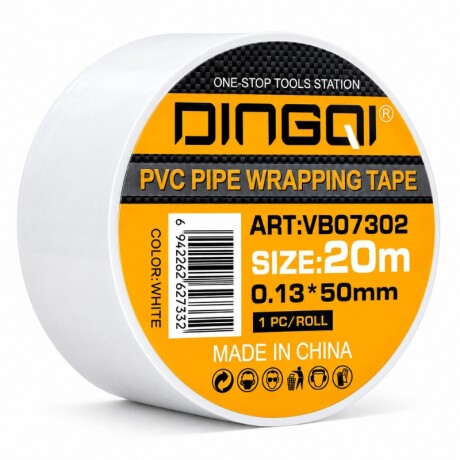 DINGQI CINTA PVC BLANCA USO PROTECCION E IMPERMEABILIZACION DE TUBERIAS 20MX48MM Dingqi Cinta Pvc Blanca Uso Proteccion E Impermeabilizacion De Tuberias 20mx48mm