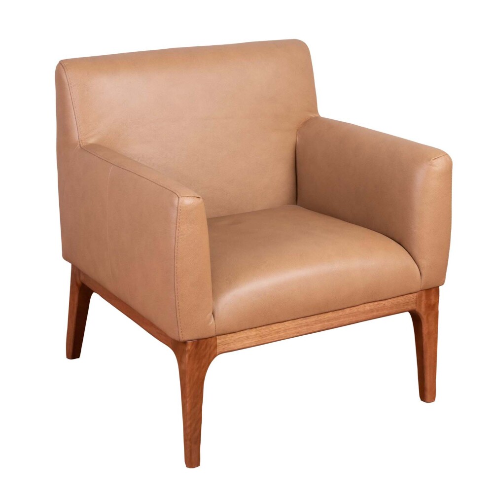 BUTACA CUERO-Y-MADERA MARRON TUCSON TOSTADO
