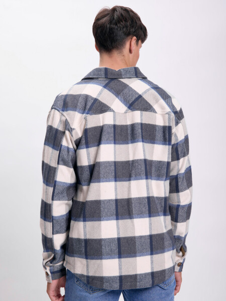 Sobrecamisa cuadros Crudo
