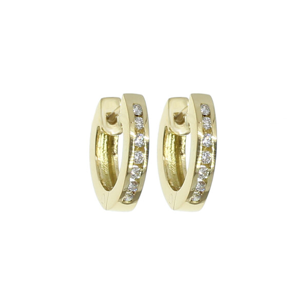 Caravanas, aros Hanna en oro amarillo 18k con brillantes Caravanas, aros Hanna en oro amarillo 18k con brillantes