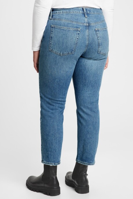 Jean Cheeky Straight Tiro Alto Mujer Medium Wash
