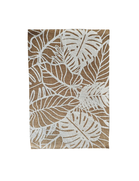 INDIVIDIUAL YUTE HOJAS 45x30CM NATURAL/BLANCO INDIVIDIUAL YUTE HOJAS 45x30CM NATURAL/BLANCO