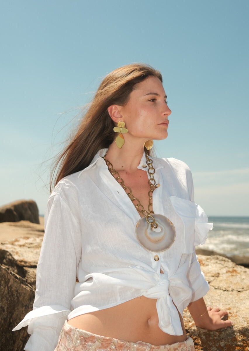 Agata Chain Necklaces - Gris 