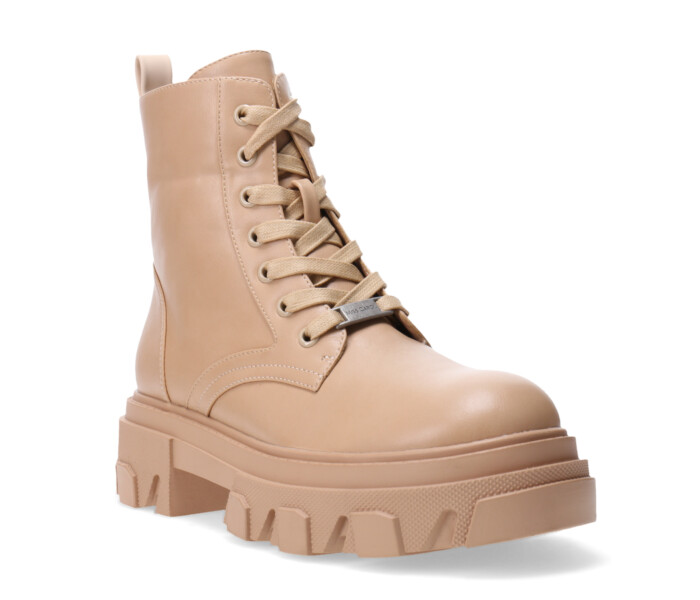 Bota KYOTO acordonada y con cierre Beige