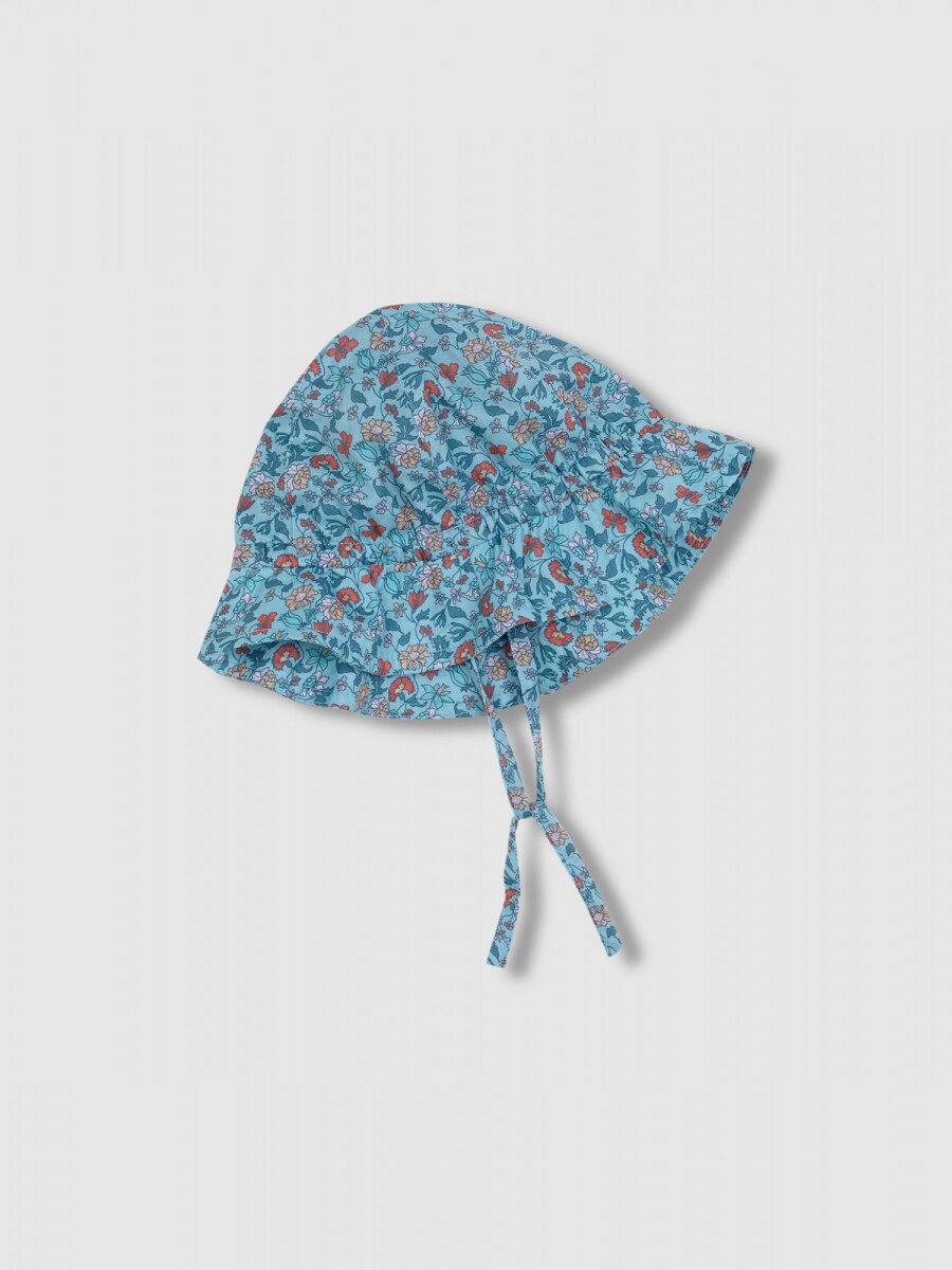 Sombrero Con Cinta De Florecitas Gris