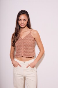 Top Texturado Lurex Mocha