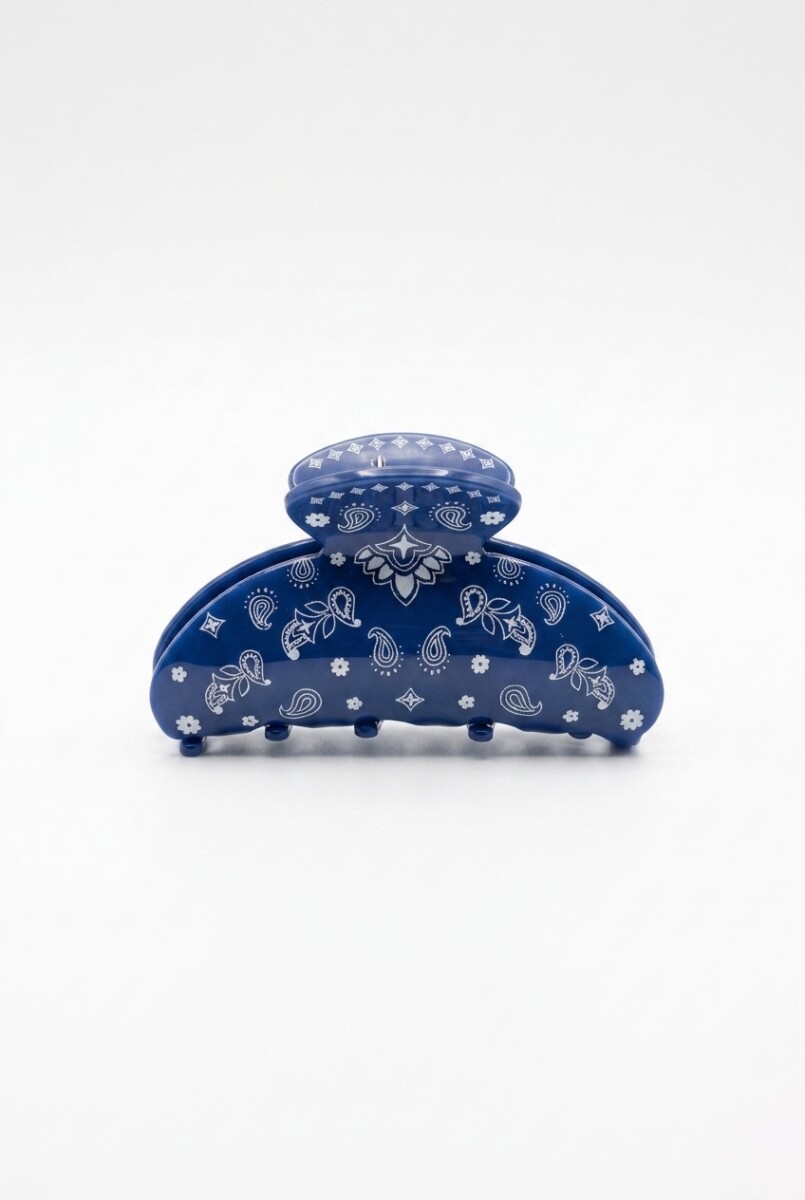 Broche ovalado paisley - azul 