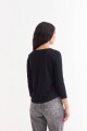 Remera manga 3/4 cuello bote NEGRO