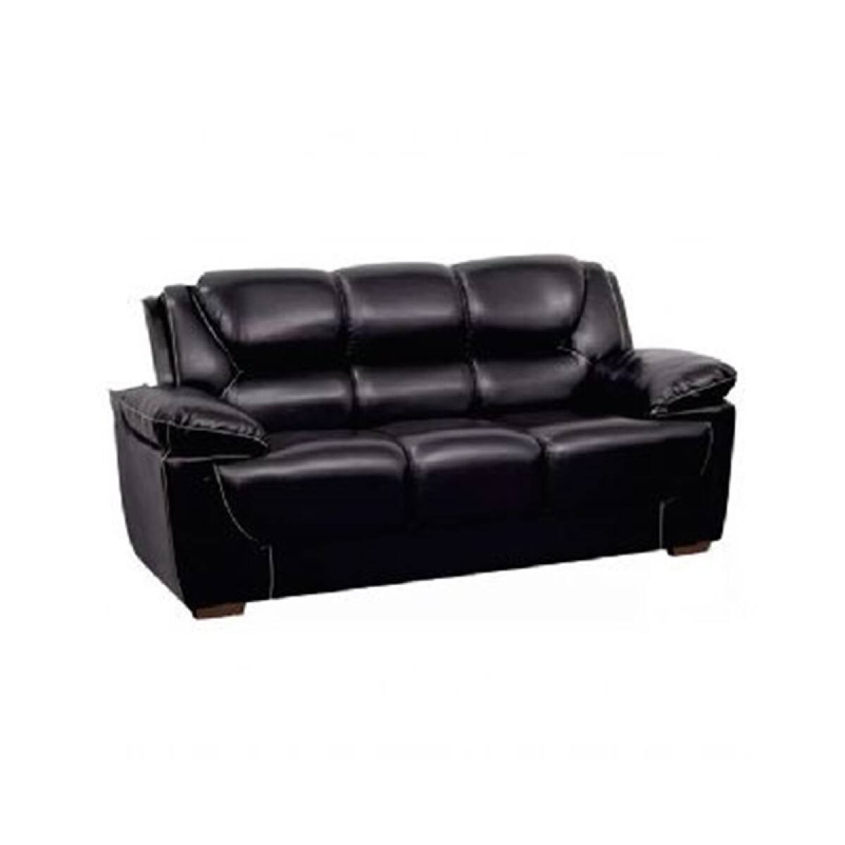 SOFA 3 CUERPOS ECO CUERO NEGRO - KATE 