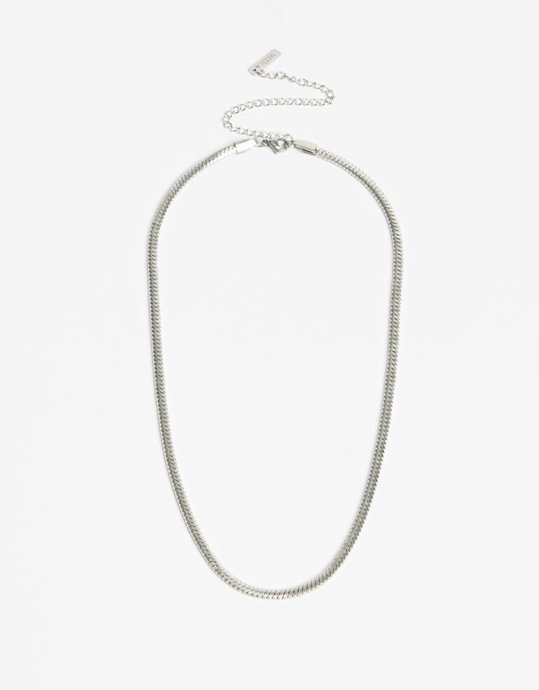 Collares Cortos Metal Collar De Acero - Plateado