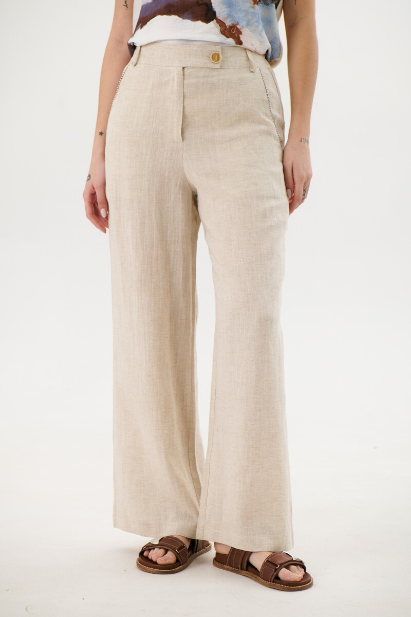 PANTALON LINO LAIA BEIGE