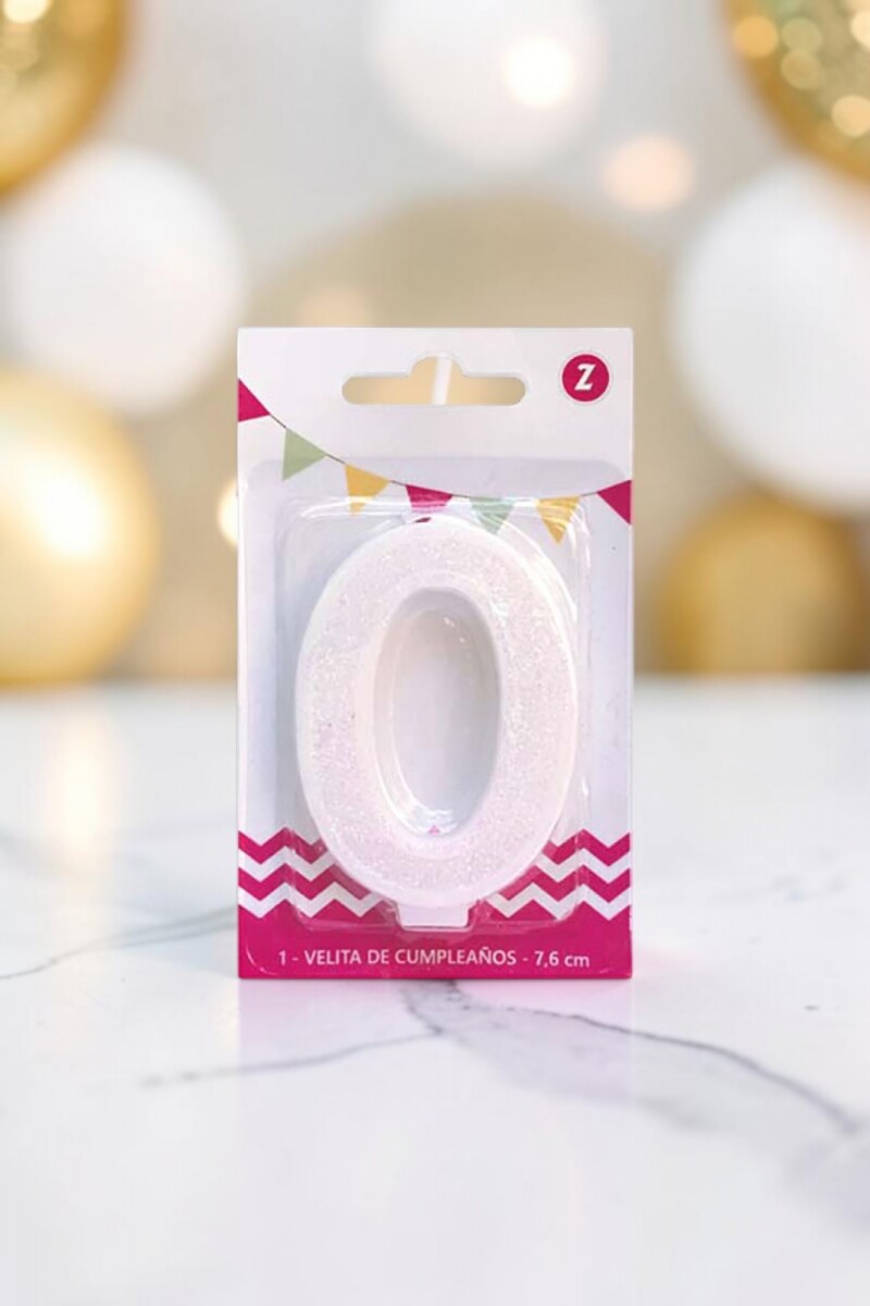 Vela grande glitter n # 0 blanco 