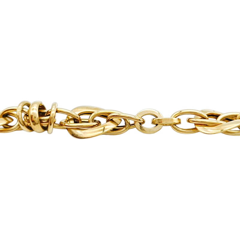 Pulsera Eslabones Alterna-Oro bajo-Sin Piedra-PU8003 sinpiedra